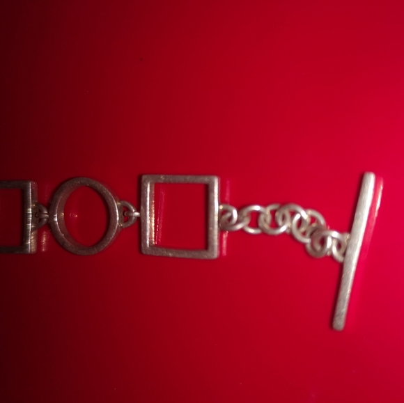 Unique circle/square Sterling silver bracelet - Picture 3 of 6